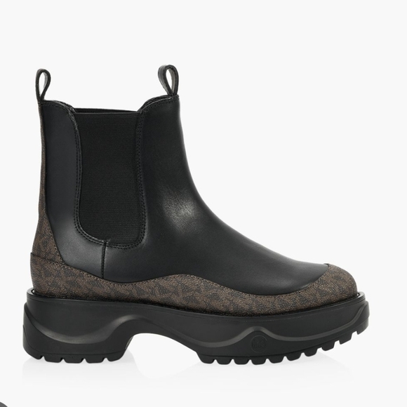 Michael Kors Dupree Leather Ankle boots Chunky black & brown Size 7 1/2 - Picture 7 of 16